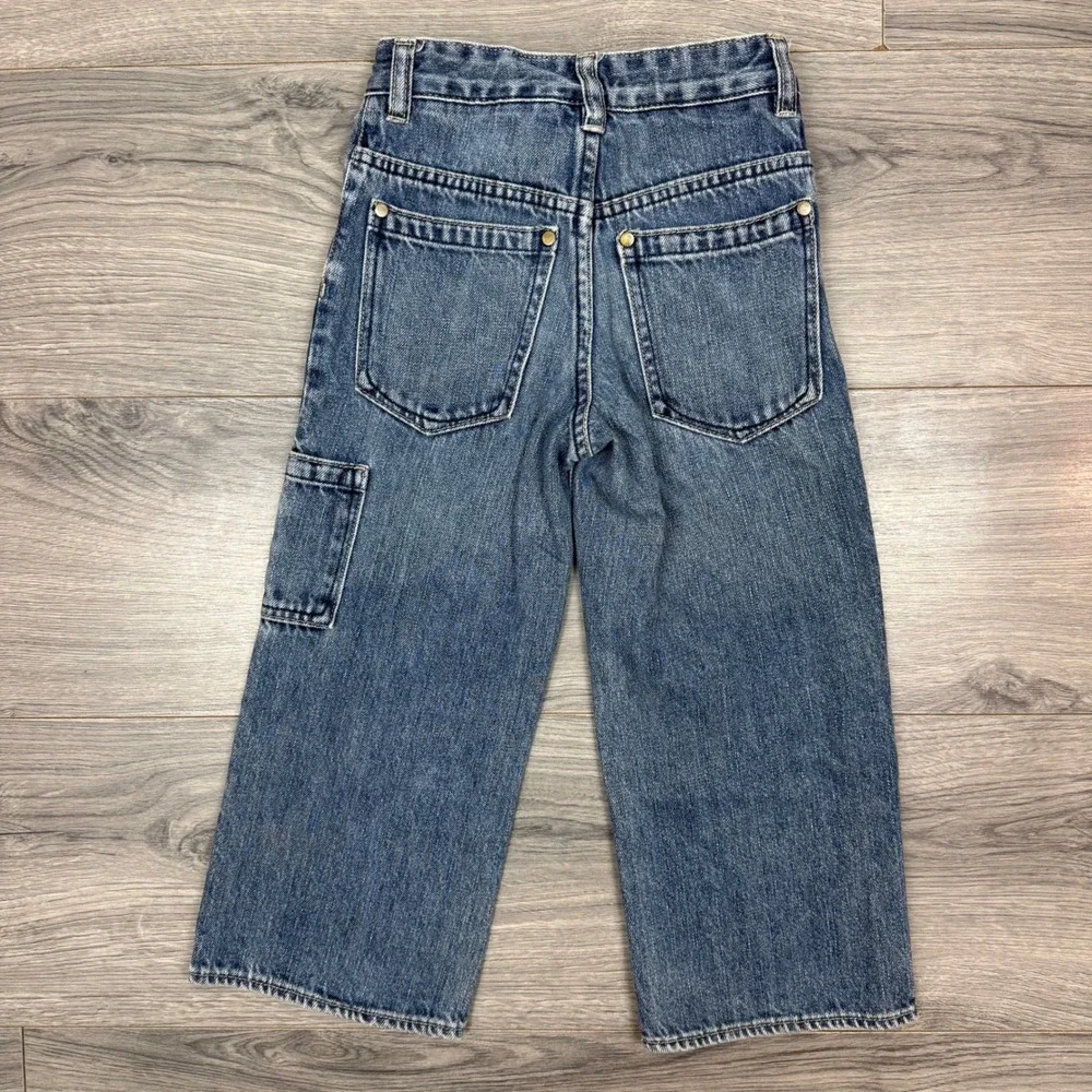 Vintage GAP‎ Toddler 4Y Denim Jeans Fall 07 Patched Knees Blue Cotton Workwear